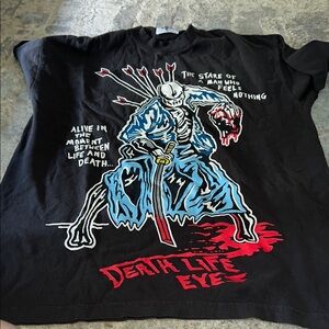 Death Life Eye Black Graphic T-Shirt